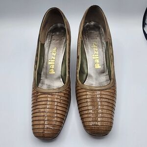 Vintage Palizzio tan lizard skin heels